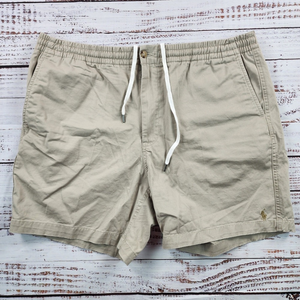 Polo Ralph Lauren Prepster Shorts Men's XXL Khaki Stretch Classic Fit Pony 6"
